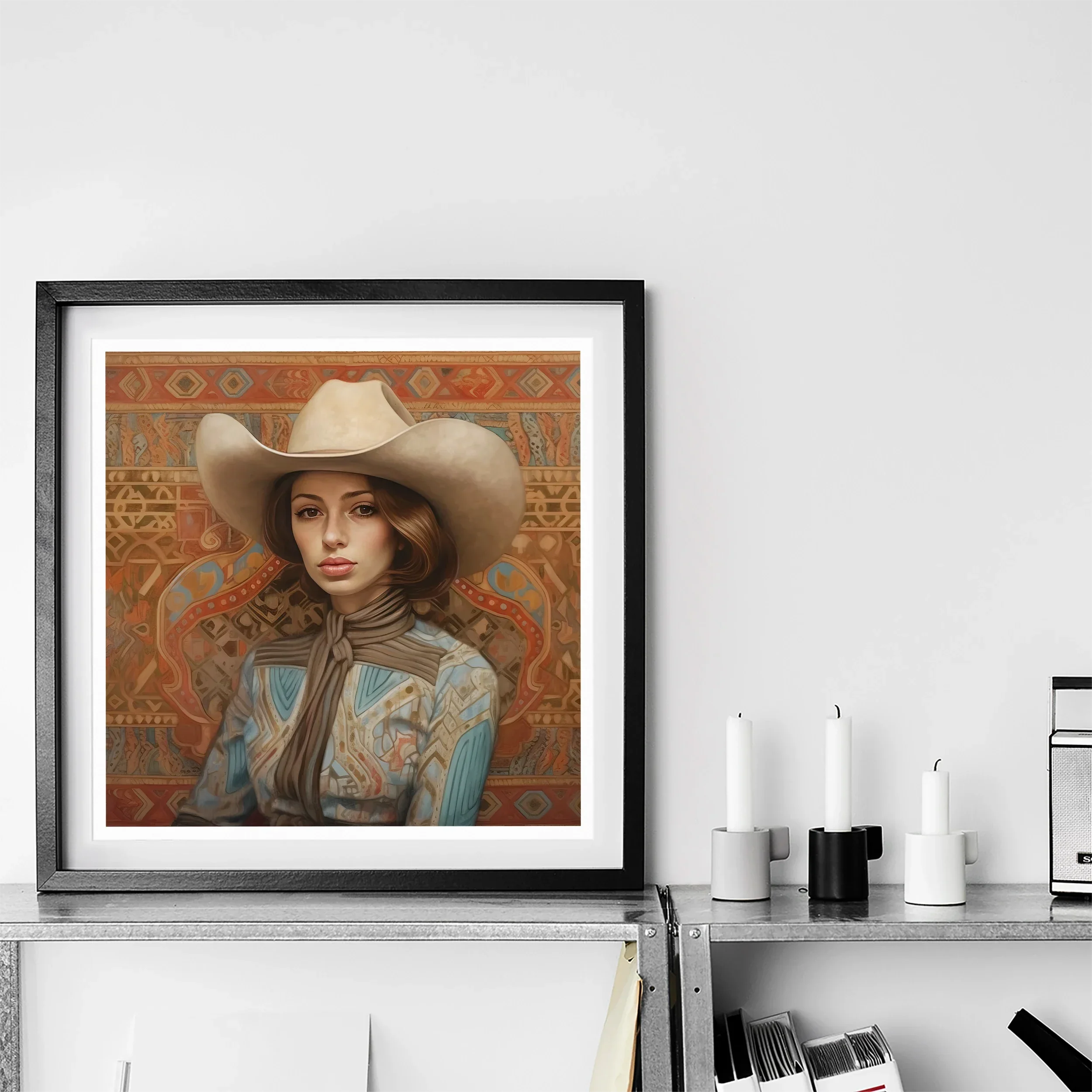 Anahita - Arabic Lesbian Cowgirl Art Print 20’’x20’’ / Unframed Posters Prints & Visual Artwork