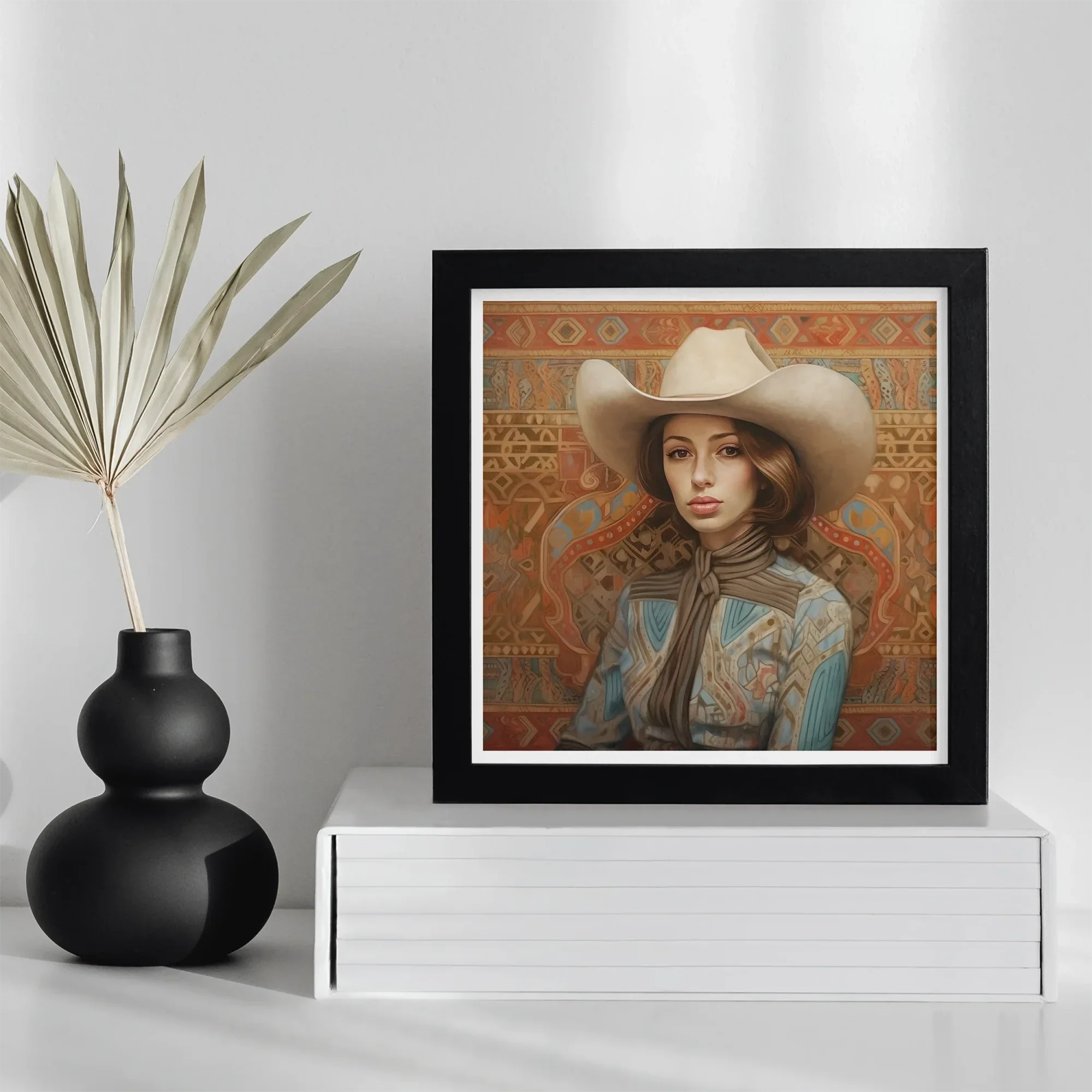 Anahita - Arabic Lesbian Cowgirl Art Print 16’’x16’’ Posters Prints & Visual Artwork