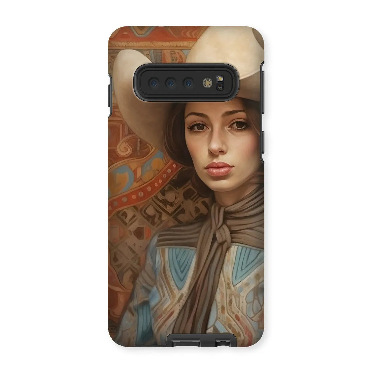 Anahita The Lesbian Cowgirl - Sapphic Art Phone Case - Samsung Galaxy S10 / Matte - Mobile Phone Cases - Aesthetic Art