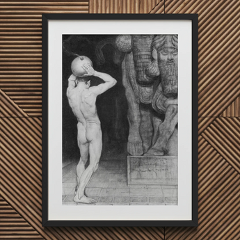 The Anarchist - Sascha Schneider kunstdruk, 20x30’’ / 51x76cm / Zwarte lijst / 2’’ passe-partout, Posters prints & visuele kunstwerken, Toby Leon