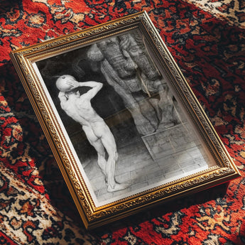 The Anarchist - Sascha Schneider Art Print, Framed Black White Photograph Nude Figure Artistic Pose