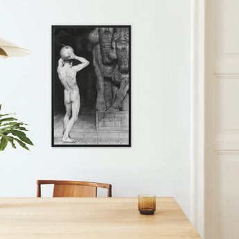 The Anarchist - Sascha Schneider Framed Canvas, Framed Black White Artistic Photograph Nude Figure Posed