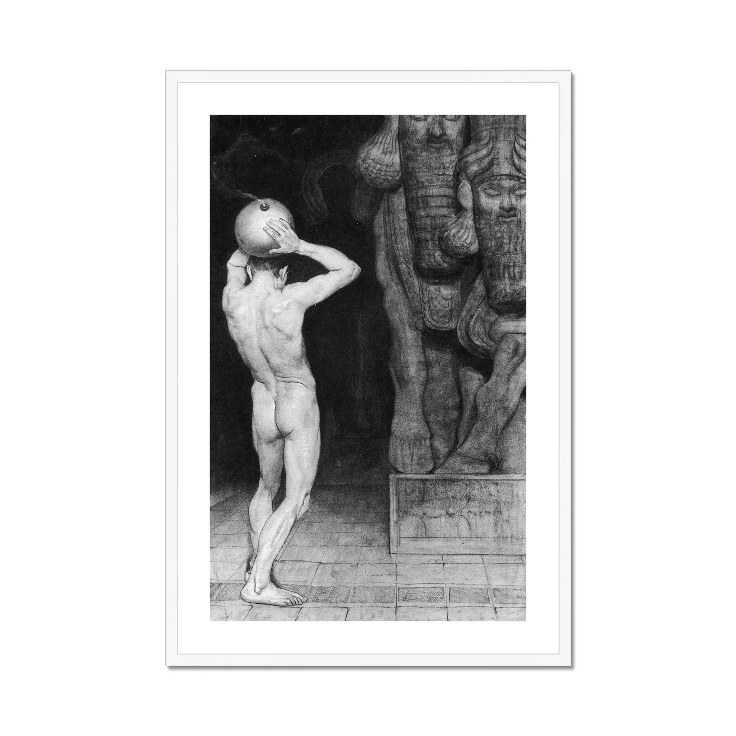The Anarchist - Sascha Schneider German Art Print, Framed Black White Art Print