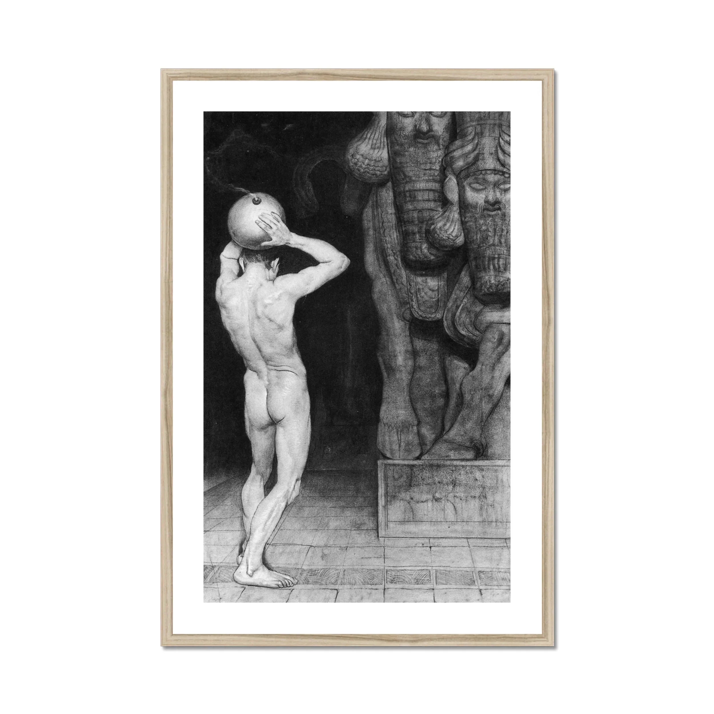 The Anarchist - Sascha Schneider German Art Print, Framed Black White Art Print