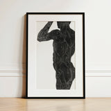 Anatomical Study of a Man’s Back and Butt Muscles - Reijer Stolk Art Print / Canvas, 12x18’’ / 31x46cm / Black Frame / Matboard, Posters