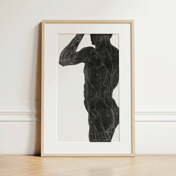 Anatomical Study of a Man’s Back and Butt Muscles - Reijer Stolk Art Print / Canvas, 12x18’’ / 31x46cm / Natural Frame / Matboard, Posters