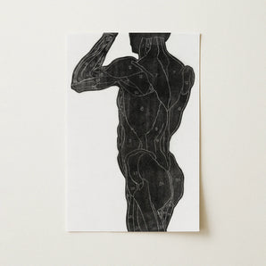 Anatomical Study of a Man’s Back and Butt Muscles - Reijer Stolk Art Print / Canvas, 12x18’’ / 31x46cm / Unframed / no Border, Posters
