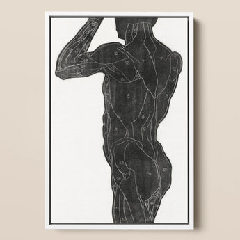 Anatomical Study of a Man’s Back and Butt Muscles - Reijer Stolk Art Print / Canvas, 12x18’’ / 31x46cm / White Frame, Posters Prints &