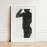 Anatomical Study of a Man’s Back and Butt Muscles - Reijer Stolk Art Print / Canvas, 12x18’’ / 31x46cm / White Frame / Matboard, Posters