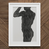 Anatomical Study of a Man’s Back and Butt Muscles - Reijer Stolk Art Print / Canvas, 20x30’’ / 51x76cm / White Frame / Matboard, Posters