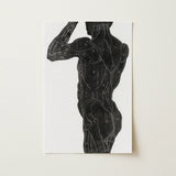 Anatomical Study of a Man’s Back and Butt Muscles - Reijer Stolk Art Print / Canvas Black Muscle Diagram White Paper, Turns, Posterior