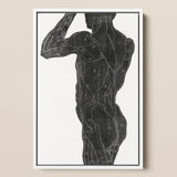 Anatomical Study of a Man’s Back and Butt Muscles - Reijer Stolk Art Print / Canvas Black White Muscle Diagram Poster Sleek Frame, Turns,