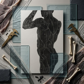 Anatomical Study of a Man’s Back and Butt Muscles - Reijer Stolk Art Print / Canvas Illustration Muscular Male Figure Black Ink, Turns,