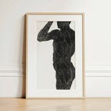 Anatomical Study of a Man’s Back and Butt Muscles - Reijer Stolk Art Print / Canvas Minimalist Black-and-white Illustration Human Figure