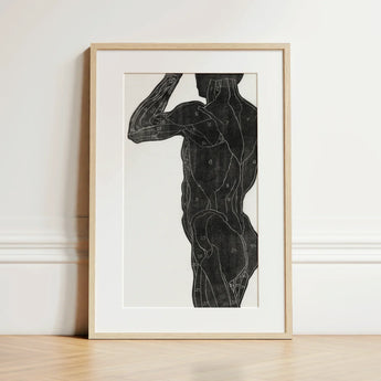 Anatomical Study of a Man’s Back and Butt Muscles - Reijer Stolk Art Print / Canvas Minimalist Black-and-white Illustration Human Figure
