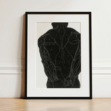 Anatomical Study of a Man’s Back Muscles - Reijer Stolk Art Print / Canvas, 12x16’’ / 31x41cm / Black Frame / Matboard, Posters Prints &