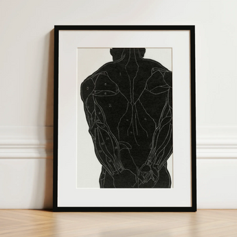 Anatomical Study of a Man’s Back Muscles - Reijer Stolk Art Print / Canvas, 12x16’’ / 31x41cm / Black Frame / Matboard, Posters Prints &