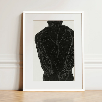 Anatomical Study of a Man’s Back Muscles - Reijer Stolk Art Print / Canvas, 12x16’’ / 31x41cm / White Frame / Matboard, Posters Prints &