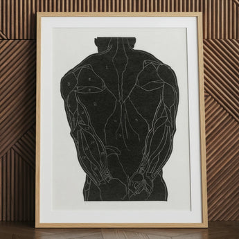 Anatomical Study of a Man’s Back Muscles - Reijer Stolk Art Print / Canvas, 24x32’’ / 61x81cm / Natural Frame / Matboard, Posters Prints &