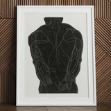 Anatomical Study of a Man’s Back Muscles - Reijer Stolk Art Print / Canvas, 24x32’’ / 61x81cm / White Frame / Matboard, Posters Prints &