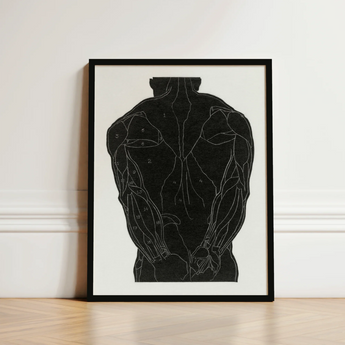 Black-framed Anatomical Poster Human Labeled Muscle Groups White Reijer Stolk, Study, Figure Stands Square, Art, Print, Muscles Presents,