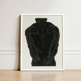 Black Anatomical Muscle Diagram Print White Frame Reijer Stolk, Study, Figure Stands Square, Art, Muscles Presents, Posterior Torso,