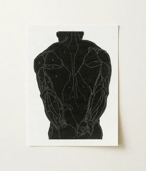 Black Anatomical Muscle Diagram Print White Paper Reijer Stolk, Study, Figure Stands Square, Art, Muscles Presents, Posterior Torso,