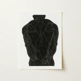 Black Anatomical Muscle Diagram Print White Paper Reijer Stolk, Study, Figure Stands Square, Art, Muscles Presents, Posterior Torso,