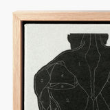 Black Anatomical Muscle Diagram Canvas Art Light Wood Reijer Stolk, Study, Figure Stands Square, Print, Muscles Presents, Posterior Torso,