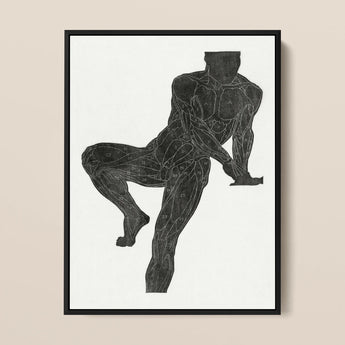 Anatomical Study of a Man’s Chest Stomach and Leg Muscles - Reijer Stolk Art Print / Canvas, 12x16’’ / 31x41cm / Black Frame, Posters