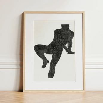 Anatomical Study of a Man’s Chest Stomach and Leg Muscles - Reijer Stolk Art Print / Canvas, 12x16’’ / 31x41cm / Natural Frame / Matboard,
