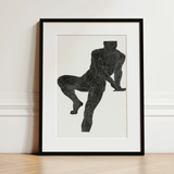 Anatomical Study of a Man’s Chest Stomach and Leg Muscles - Reijer Stolk Art Print / Canvas, 12x16’’ / 31x41cm / Black Frame / Matboard,