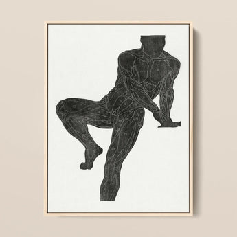 Anatomical Study of a Man’s Chest Stomach and Leg Muscles - Reijer Stolk Art Print / Canvas, 12x16’’ / 31x41cm / Natural Frame, Posters