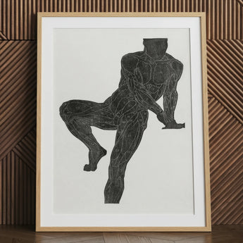 Anatomical Study of a Man’s Chest Stomach and Leg Muscles - Reijer Stolk Art Print / Canvas, 24x32’’ / 61x81cm / Natural Frame / Matboard,