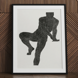 Anatomical Study of a Man’s Chest Stomach and Leg Muscles - Reijer Stolk Art Print / Canvas, 24x32’’ / 61x81cm / Black Frame / Matboard,