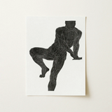 Anatomical Study of a Man’s Chest Stomach and Leg Muscles - Reijer Stolk Art Print / Canvas Black Muscle Diagram White Paper, Breaks,