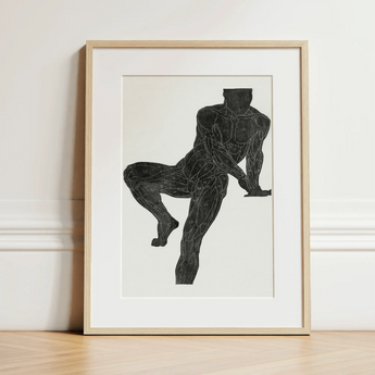 Anatomical Study of a Man’s Chest Stomach and Leg Muscles - Reijer Stolk Art Print / Canvas Minimalist Black-and-white Illustration