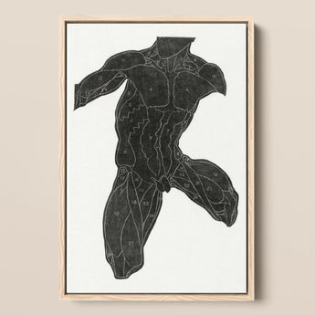 Anatomical Study of a Man’s Muscles - Reijer Stolk Art Print / Canvas, 12x18’’ / 31x46cm / Natural Frame, Posters Prints & Visual Artwork,