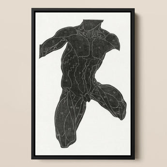 Anatomical Study of a Man’s Muscles - Reijer Stolk Art Print / Canvas Black-framed Muscle Diagram Poster Detailed Numbered Illustration,