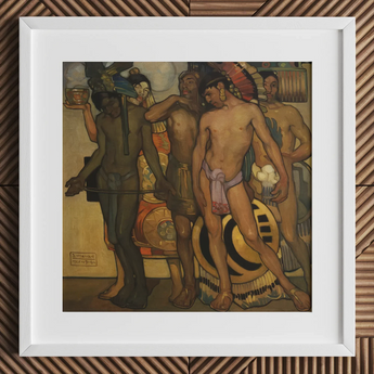 Our Ancient Gods - Saturnino Herran Art Print / Canvas, Ancient Gods, Saturnino Herrán Pressed, Picture’s Lower Two-thirds, Ceremonial