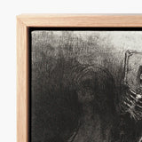 And His Name that Sat on Him was Death - Odilon Redon Art Print / Canvas Minimalist Wooden-framed Artwork Monochromatic Charcoal Sketch