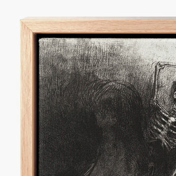 And His Name that Sat on Him was Death - Odilon Redon Art Print / Canvas Minimalist Wooden-framed Artwork Monochromatic Charcoal Sketch