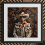 Andrés - Hispanic Gay Vaquero Art Print / Canvas, 12x12’’ / 31x31cm / Black Frame / Matboard, Posters Prints & Visual Artwork, Toby Leon