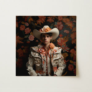 Andrés - Hispanic Gay Vaquero Art Print / Canvas, 12x12’’ / 31x31cm / Unframed / no Border, Posters Prints & Visual Artwork, Toby Leon