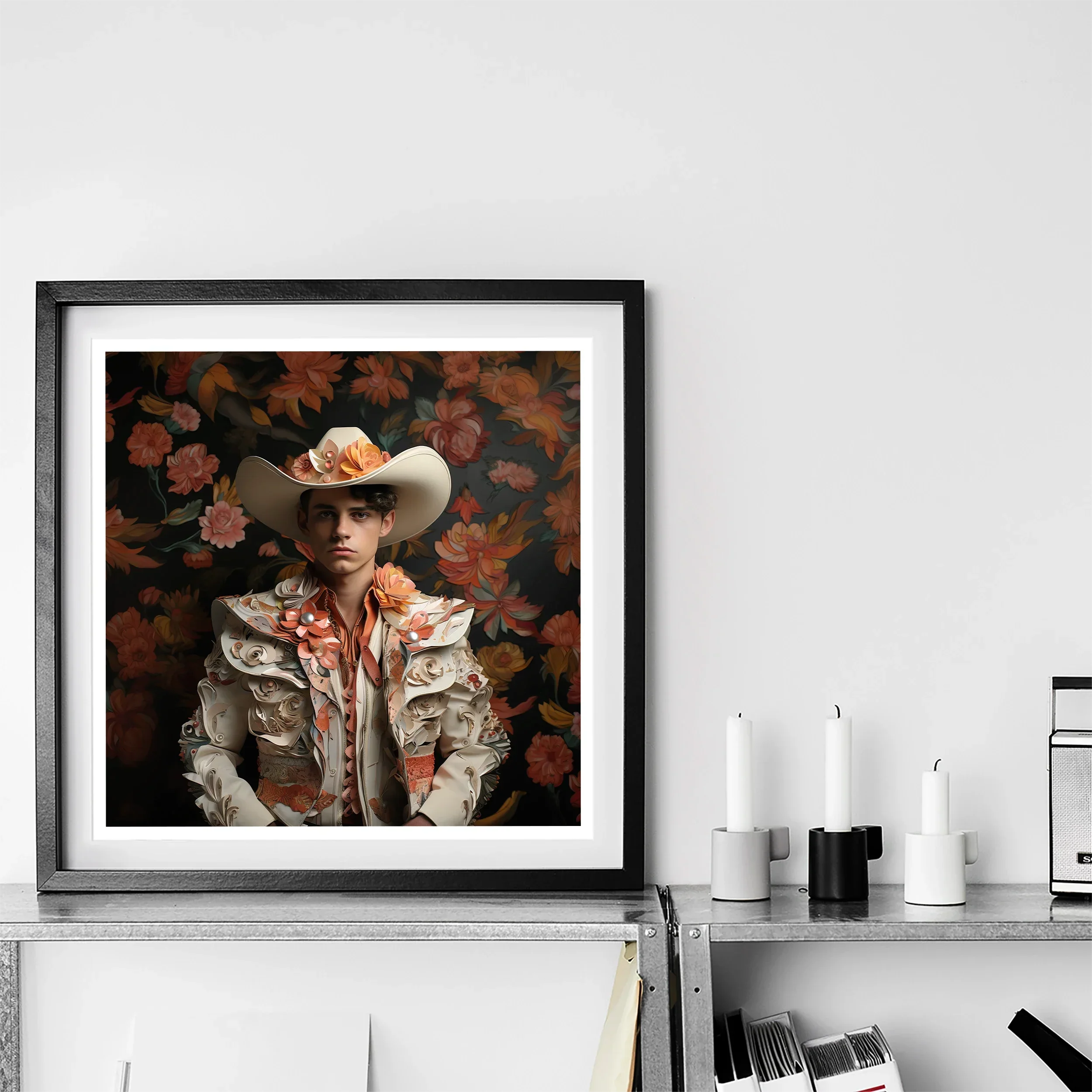 Andrés - Hispanic Gay Vaquero Art Print - 16’’x16’’ / Unframed