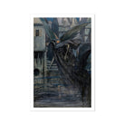 The Angel of Death - Richard Tennant Cooper Art Print, Dark Winged Figure Scythe Water