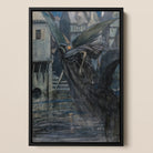 The Angel of Death - Richard Tennant Cooper Framed Canvas, 12x18’’ / 31x46cm / Black Floating Frame, Framed Painting Winged Skeletal Figure