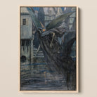 The Angel of Death - Richard Tennant Cooper Framed Canvas, 12x18’’ / 31x46cm / Natural Floating Frame, Dark Winged Figure Skeletal Face