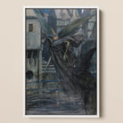The Angel of Death - Richard Tennant Cooper Framed Canvas, 12x18’’ / 31x46cm / White Floating Frame, Framed Painting Winged Cloaked Figure