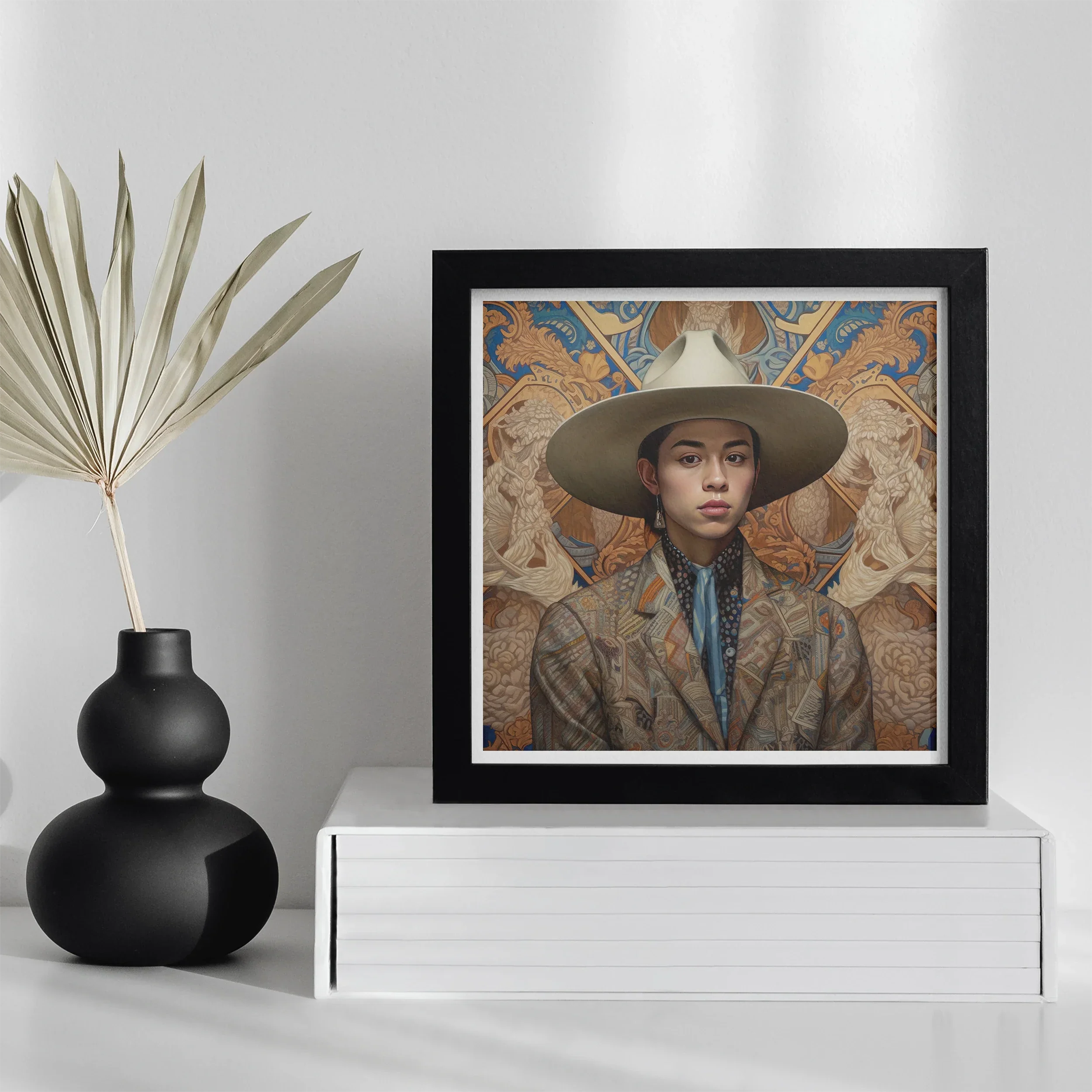 Angel - Latinx Transgender Cowboy Art Print 16’’x16’’ Posters Prints & Visual Artwork